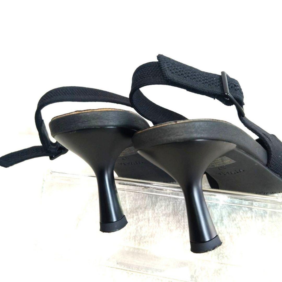 人気・ほぼ新品！VIVAIA 黒 スリングバック ポインテッドトゥ サンダル