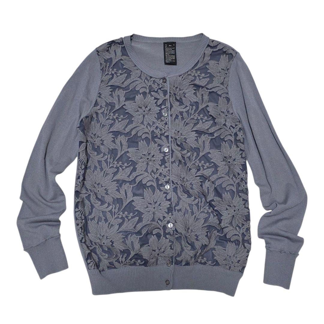 Sov. グレー 花柄 ニットアンサンブル