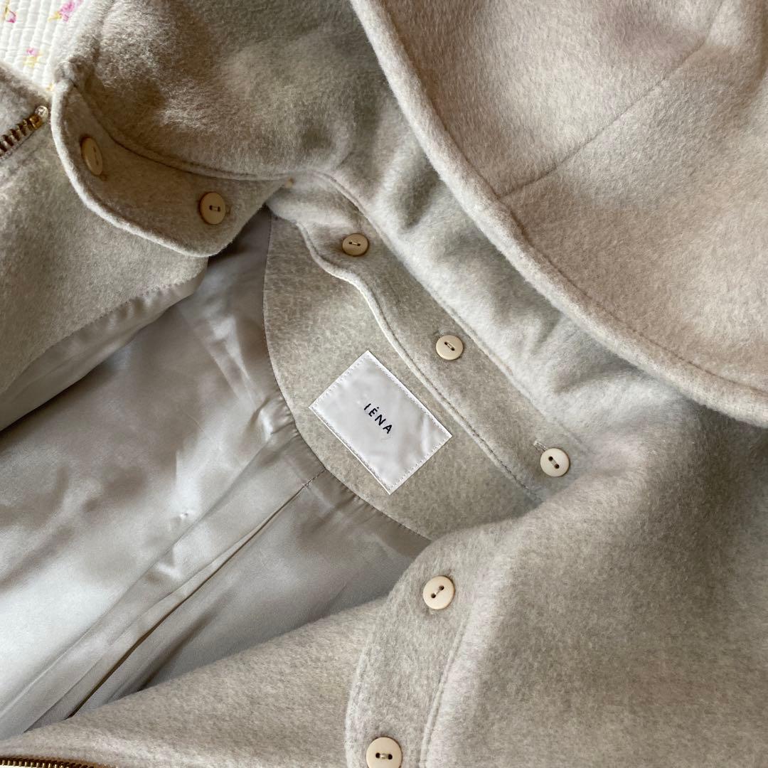 イエナ 二重織りシャルムフードコクーンコート 36 アイボリー系 DMW