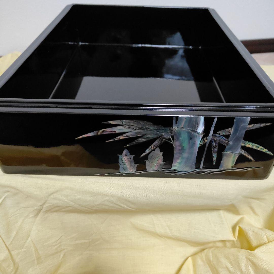 黒塗青貝螺鈿竹鳥蒔絵硯箱