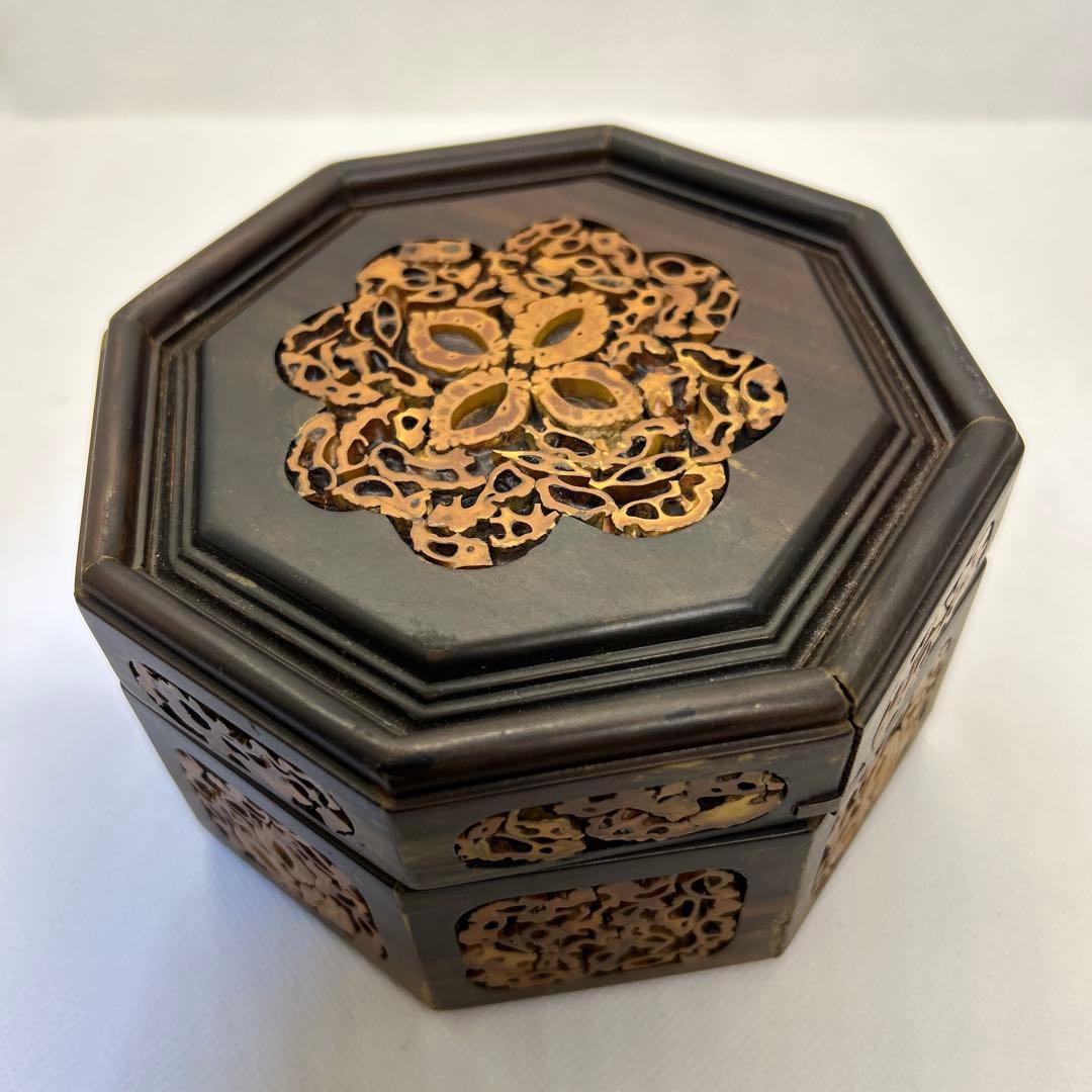 希少 まとめ売り 黒檀 アクセサリーケース 文箱 ジュエリー 長方形 八角形