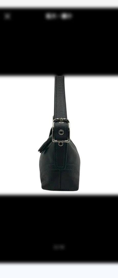 【極美品】COACHコーチ　ハンドバッグ　ポーチ　ブラック　レザー　　8A64