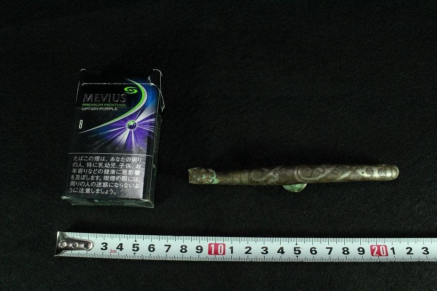 中国美術 青銅 銀象嵌 帯駒 古美術(K-BB491)