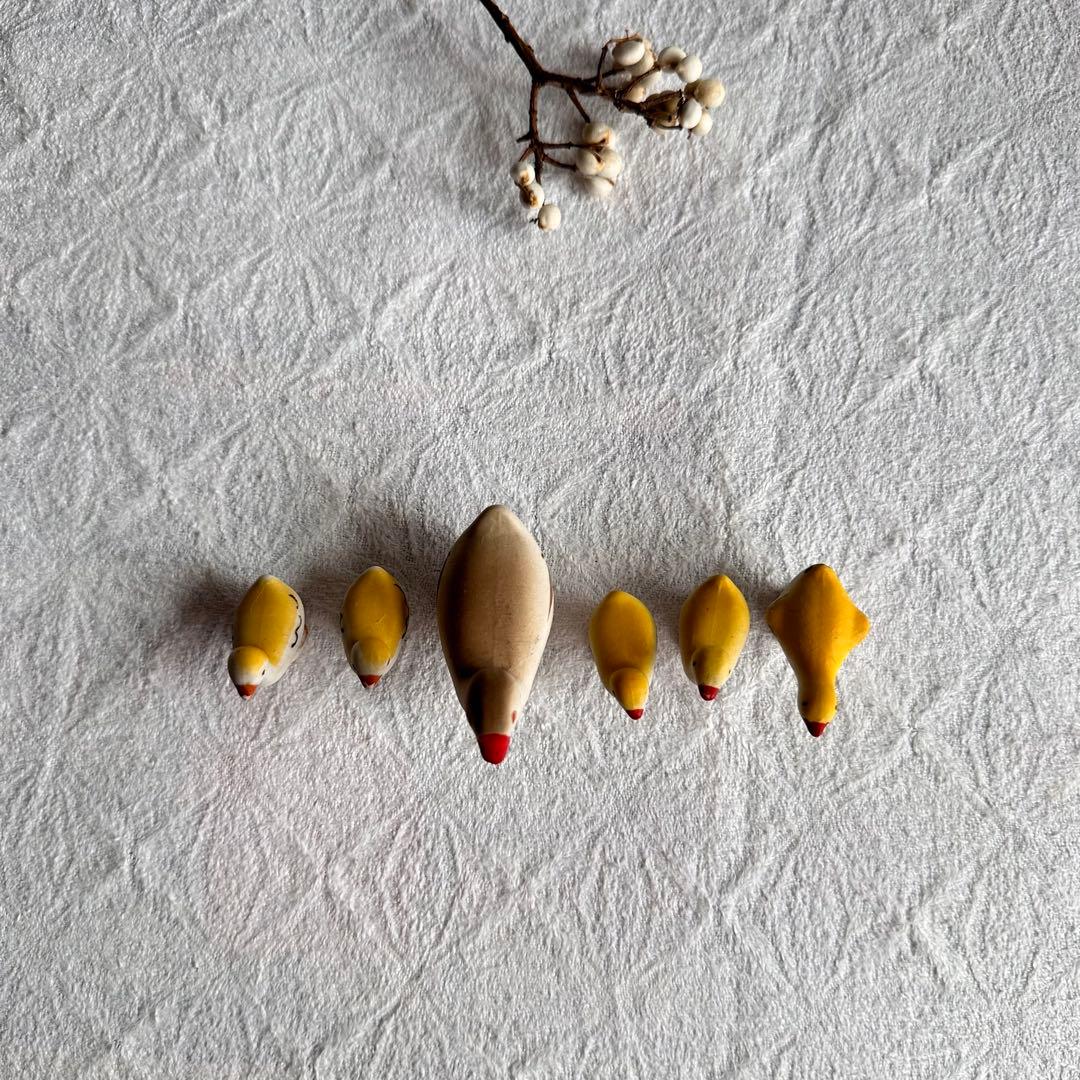 美品　ヴィンテージ　アンティーク　アヒルの親子　鳥　ひよこ