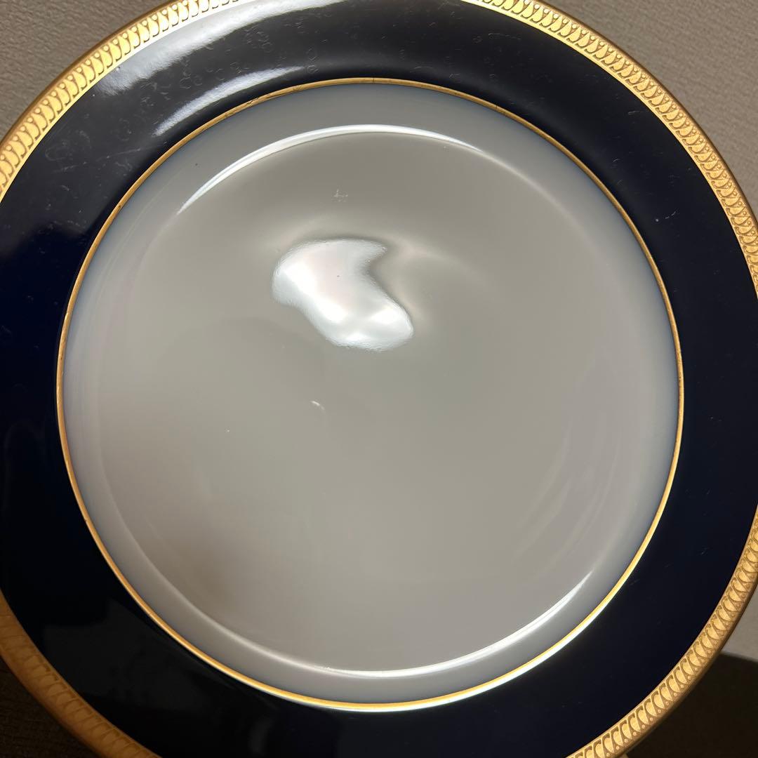 大倉陶園　ロイヤルブルー　瑠璃片葉金蝕　ディナープレート　26cm