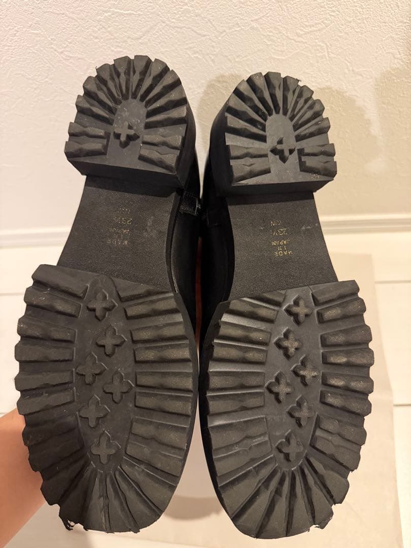 ＊ダイアナ＊黒 レザー 厚底 ジッパーショートブーツ