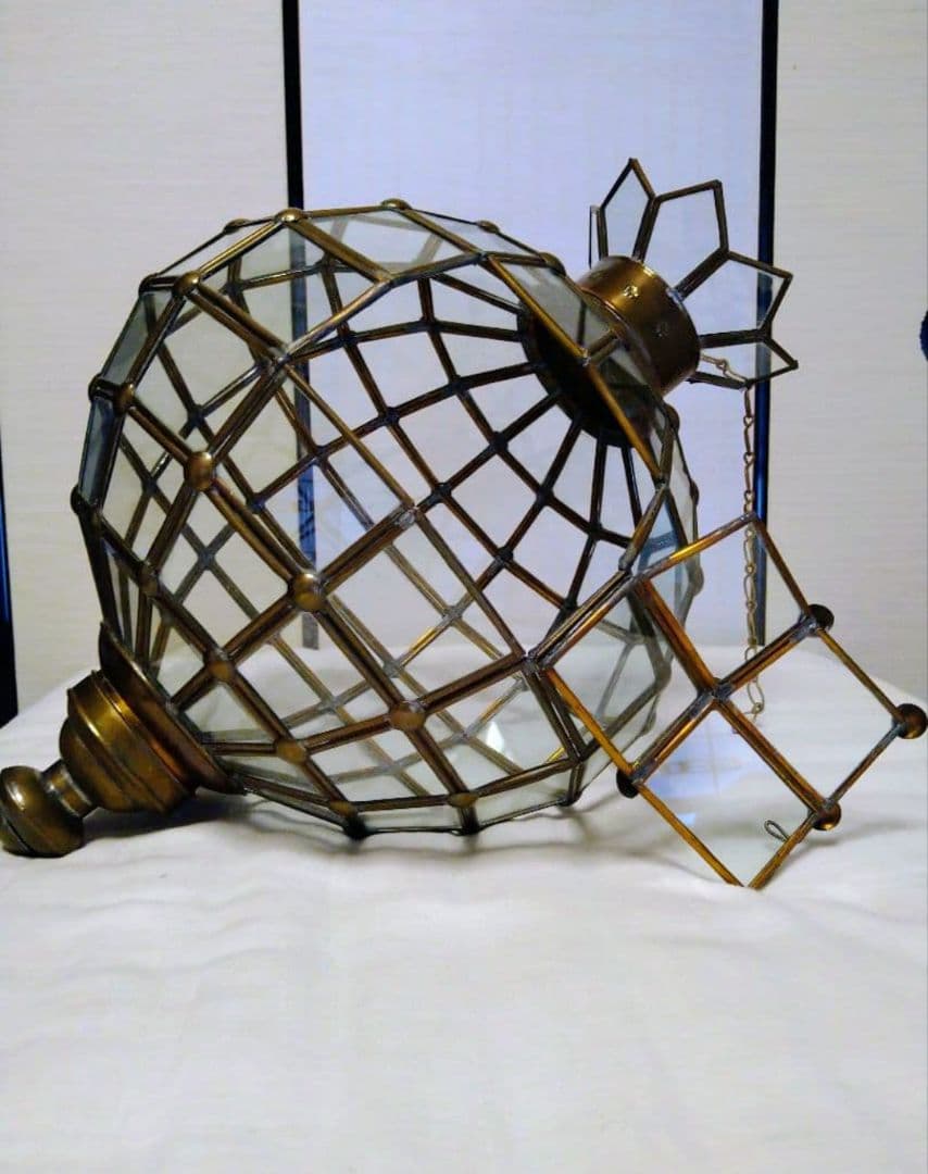 Antique オブジェ ガラス・真鍮 レトロ