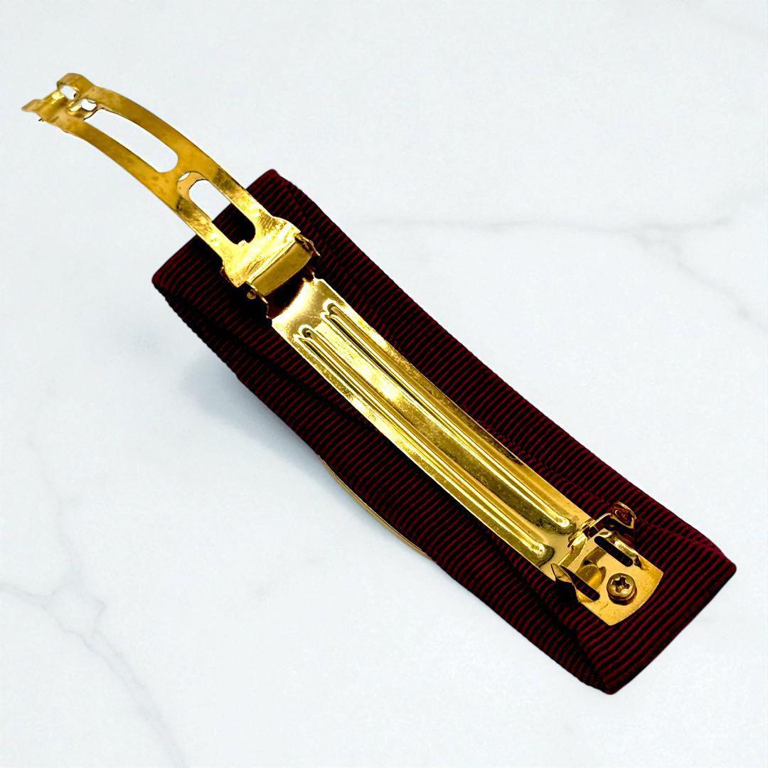 【美品】サルヴァトーレフェラガモ ヴァラリボン バレッタ　レッド　フェラガモ