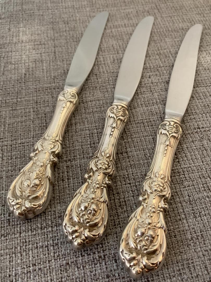 REED&BARTON　純銀製　リード＆バートン　スターリングテーブルナイフ3本