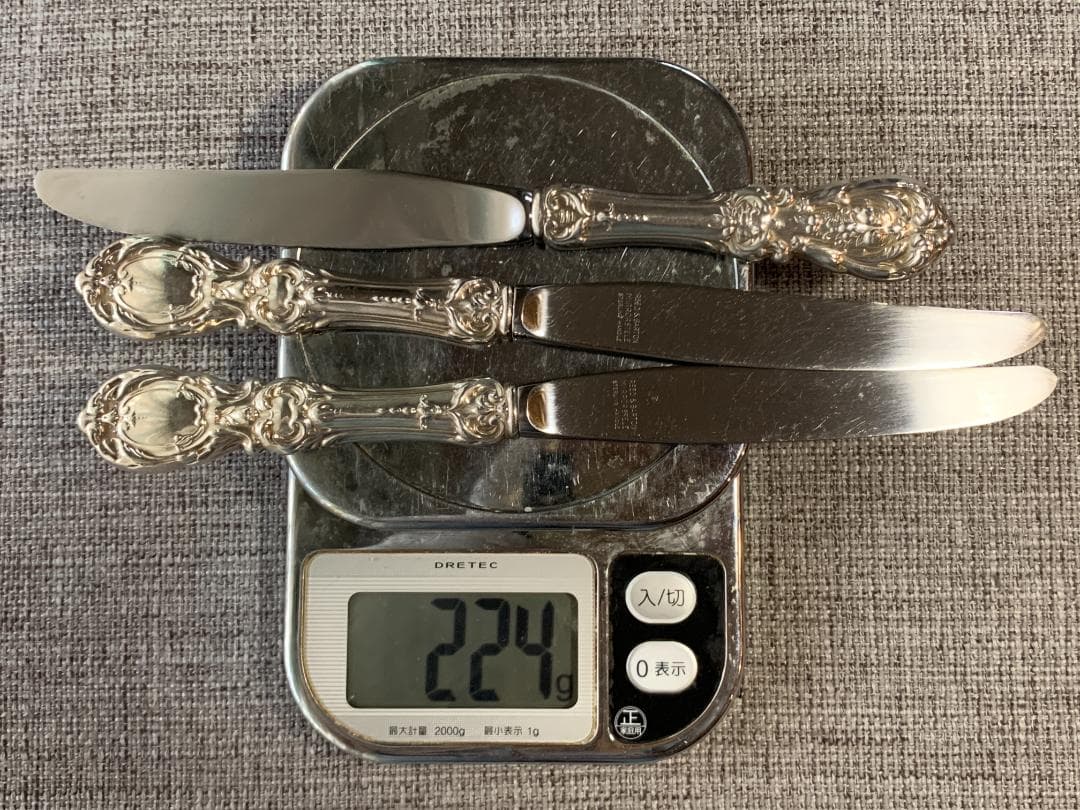 REED&BARTON　純銀製　リード＆バートン　スターリングテーブルナイフ3本