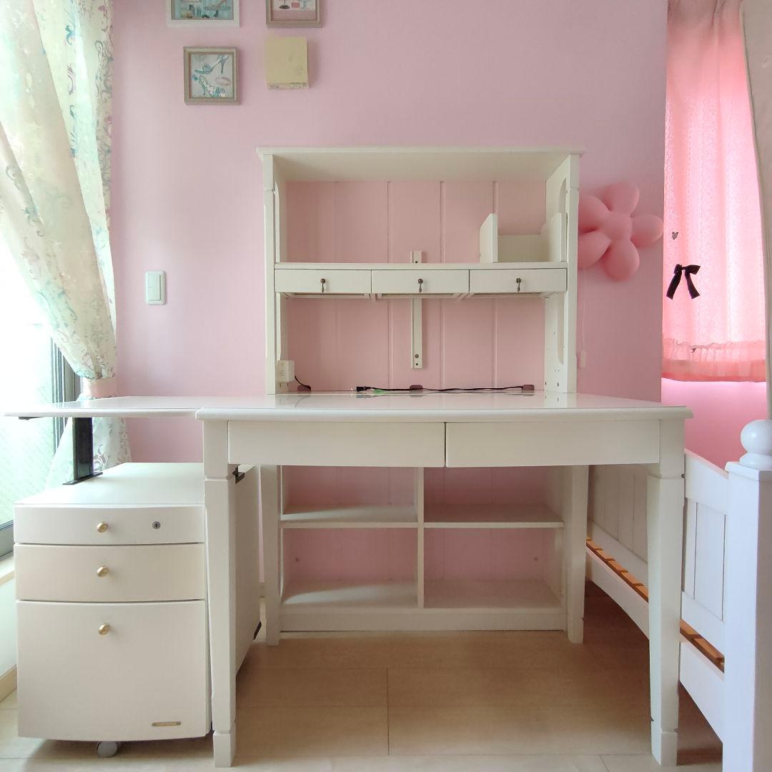 引取限定●学習机付属の棚のみ●本棚●白ピンク●お姫様●プリンセス●かわいい