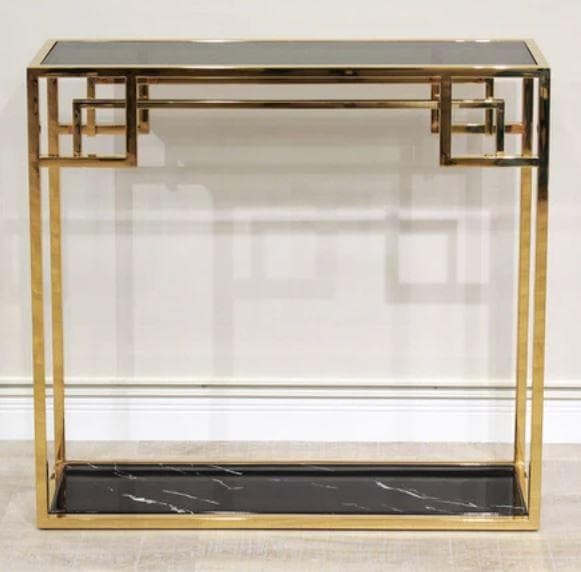 コンソール モダン 大理石 ゴールド ガラストップ アイアン EH-154-G