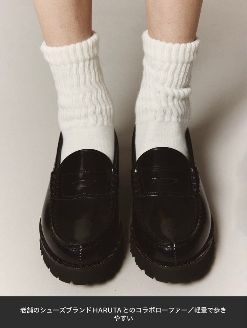 HARUTA × PUBLIC TOKYO ブラックローファー