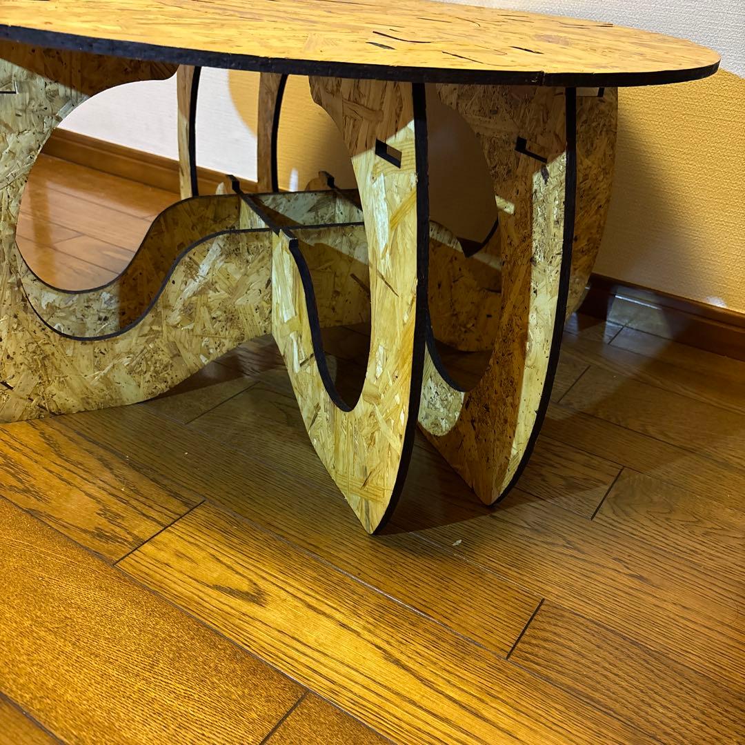 OSBボード 円形テーブル 約75cm ドーナツ テーブル✨
