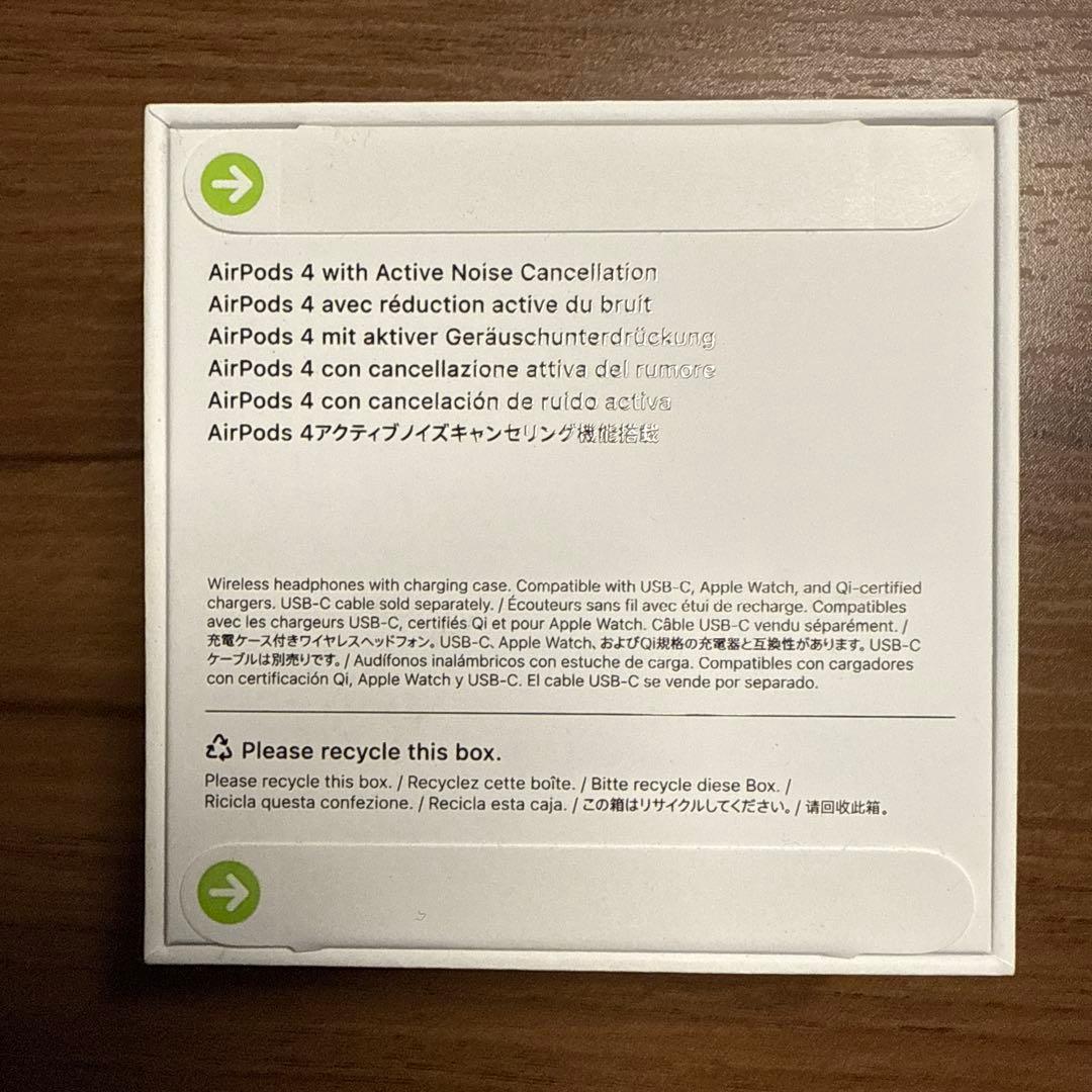 【新品未使用品】 Apple AirPods 4 本体ノイキャン搭載