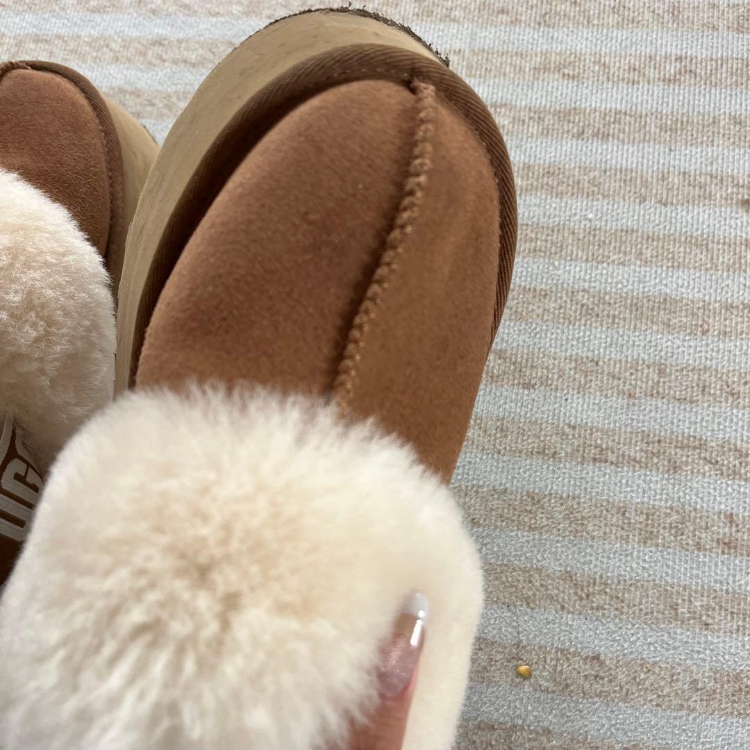 UGG ブラウン 厚底スライドサンダル
