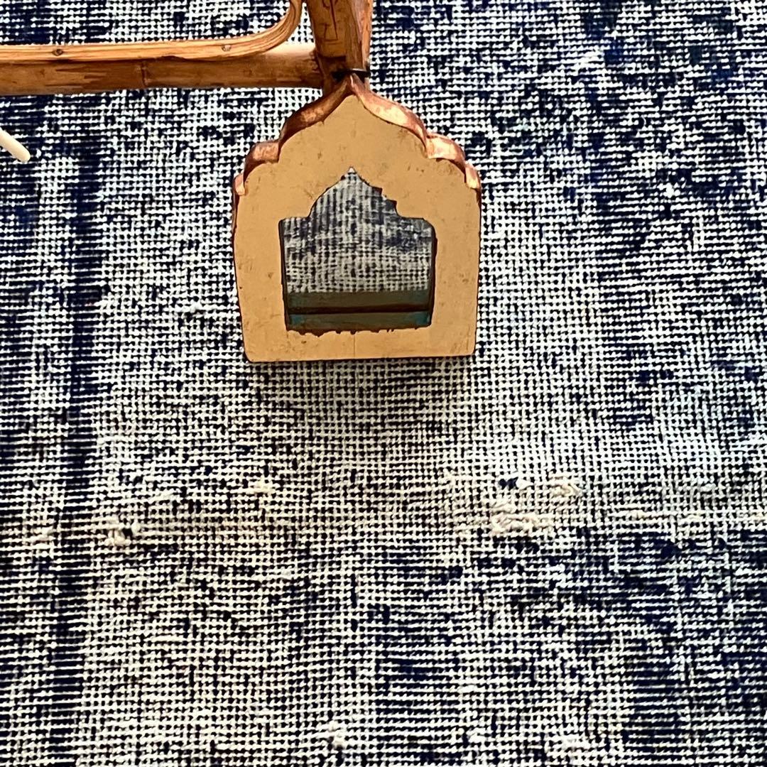 オーバーダイ109×205 デニム　グラデーションブルー　トルコヴィンテージラグ