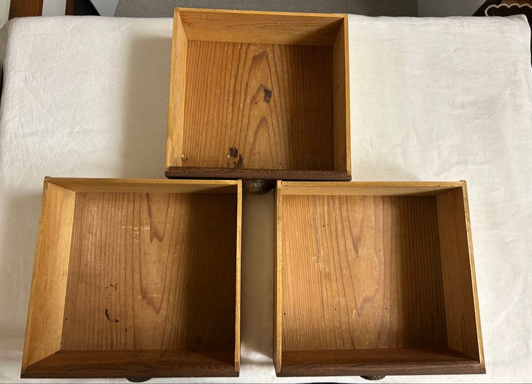 アンティーク 木製引き出し付飾り棚　チェスト 食器棚 本棚 レトロ　抽斗　古道具