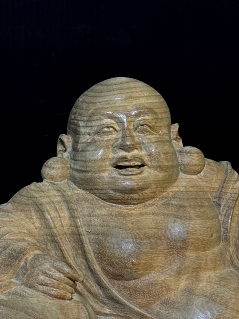 超絶技巧 細密 平安 大仏師 内藤光石 作 木彫 布袋 坐像 桐共箱 仏教美術