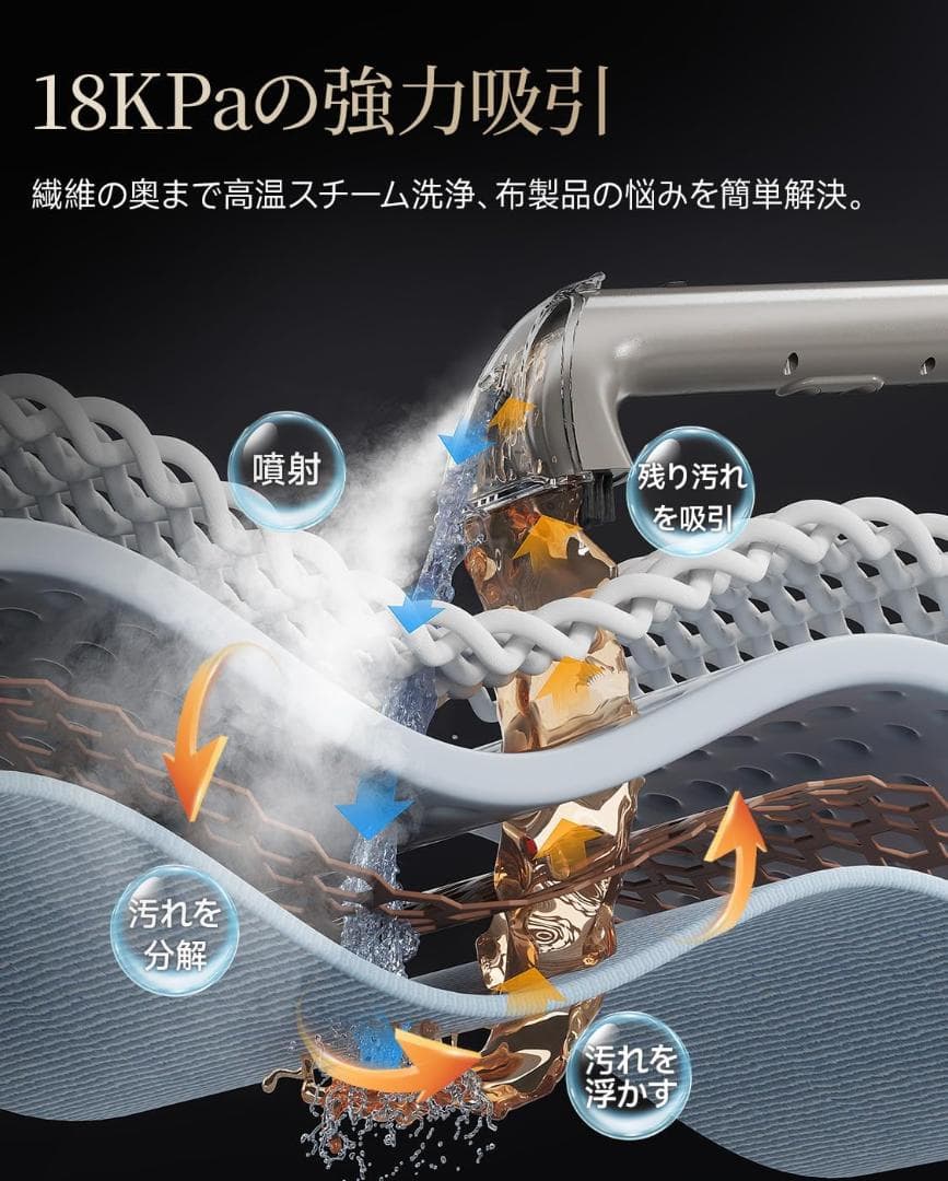スチームクリーナー 高温リンサークリーナー 加熱式カーペットクリーナー 布製品