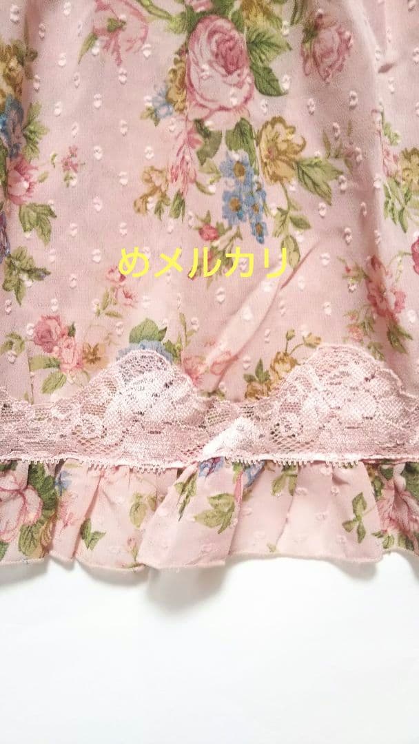 LIZ LISA リズリサ 花柄キャミソール チュニック ピンク 薔薇 リボン