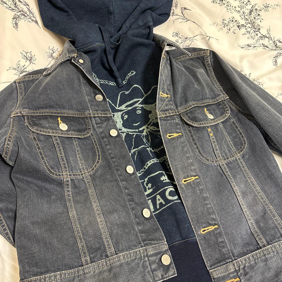 ウマッコちゃんプリントの908裏毛フーディ（インディゴ 重）