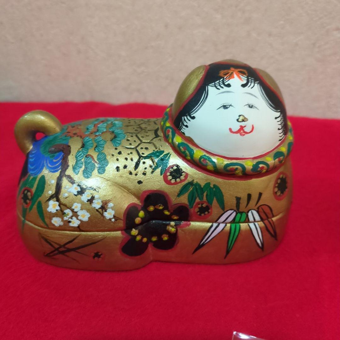 犬筥　手描き　雛人形用　雛道具