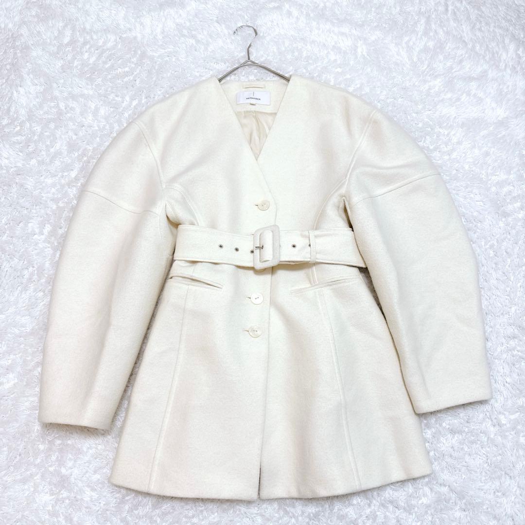 お値下げ✨AKIRA NAKA アキラナカ ノーカラー ウール コート