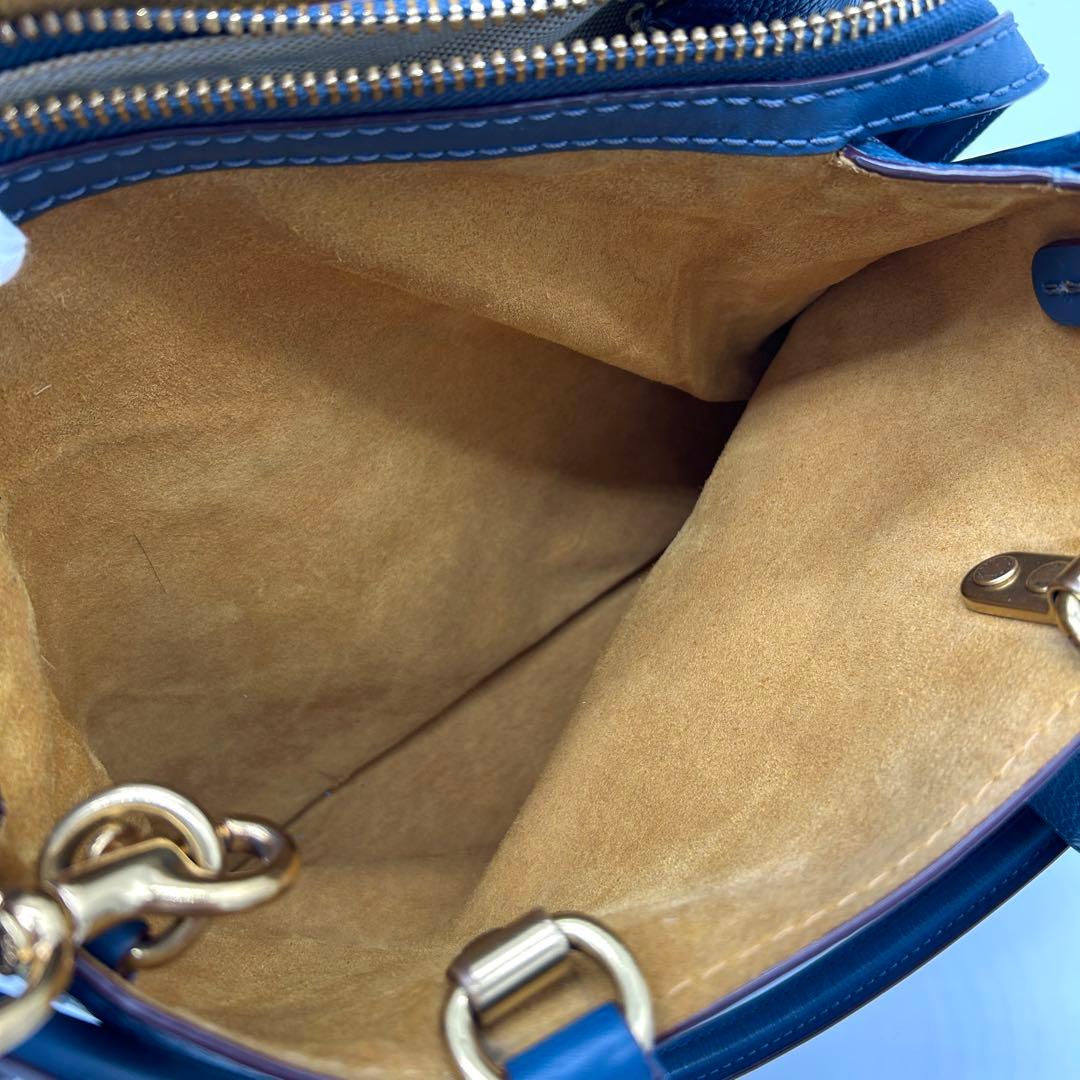 【美品】コーチ ローグ25 2way ショルダーバッグ ブルー グラブタンレザー