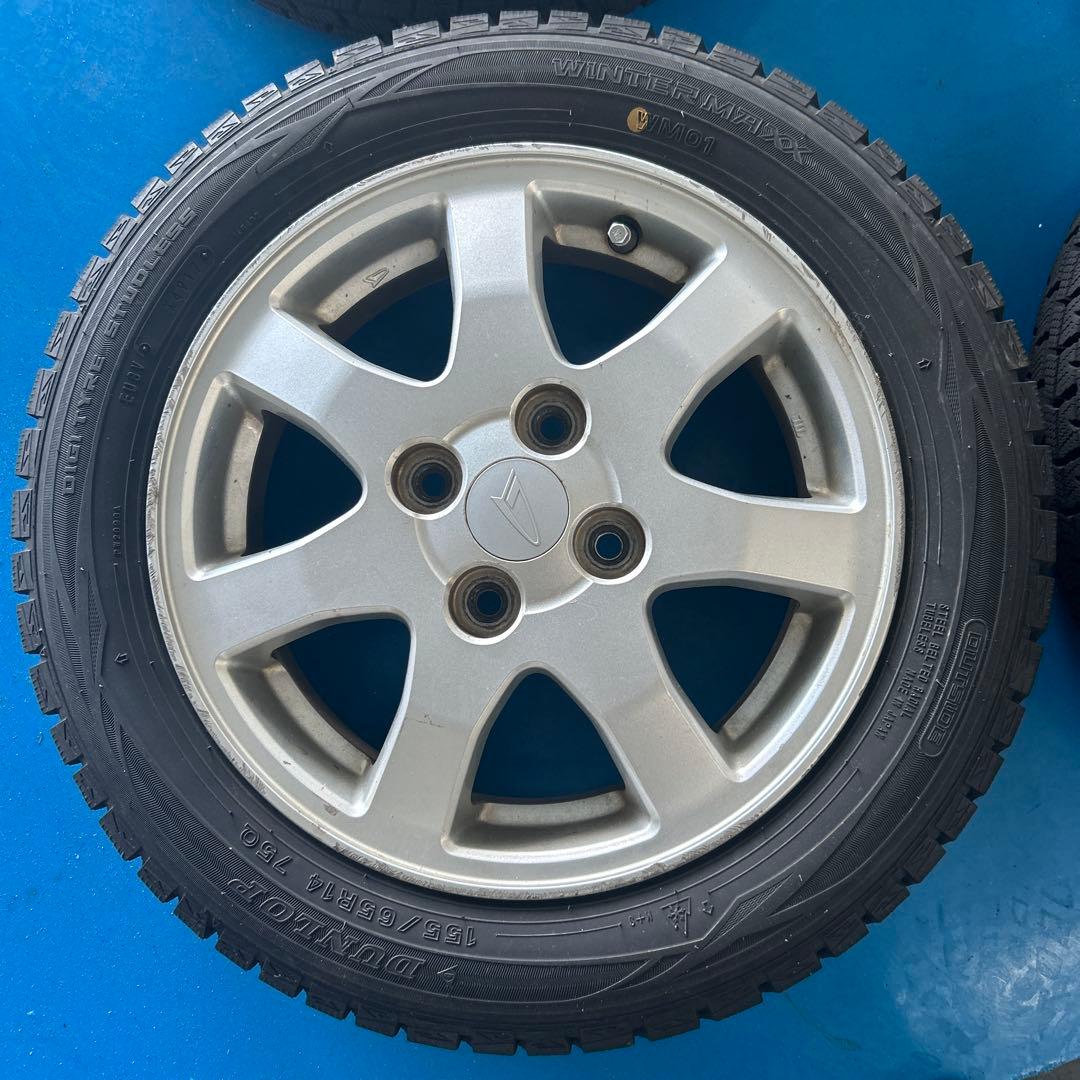 ダイハツ純正アルミホイール１４インチスタッドレスタイヤ４本セット送料込