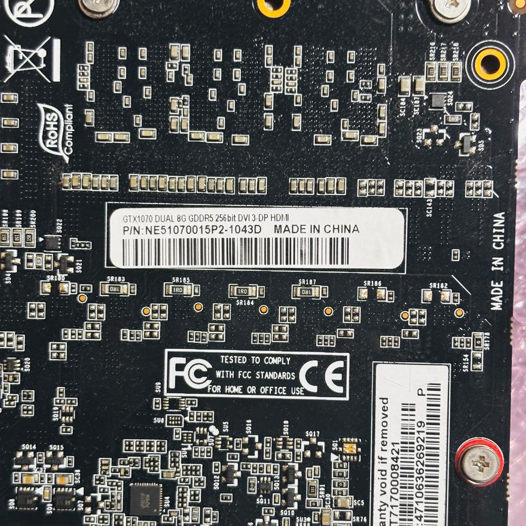 【中古】Palit GTX1070 8GB DUAL GDDR5 8GB グラボ