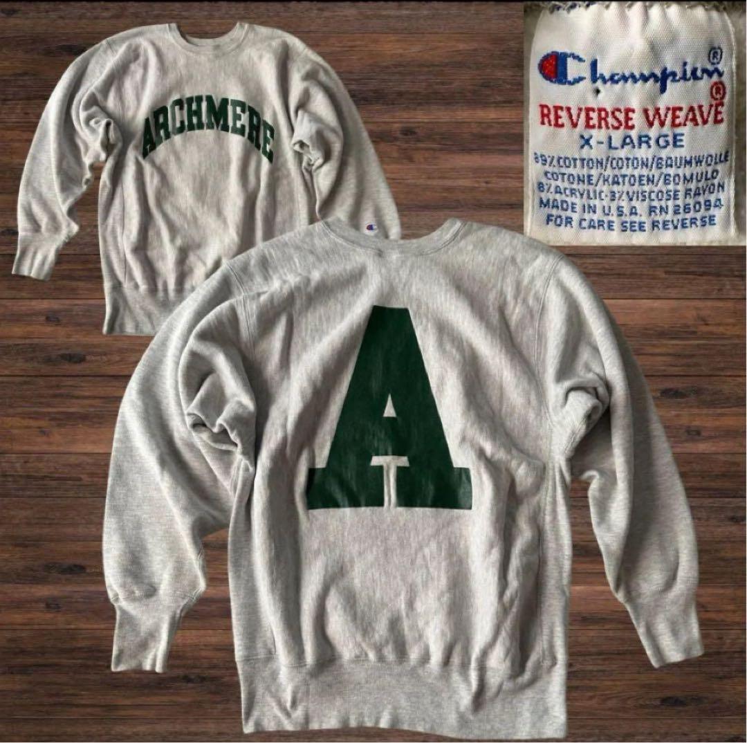 90s USA製　『A』reverse weave スウェット　XL
