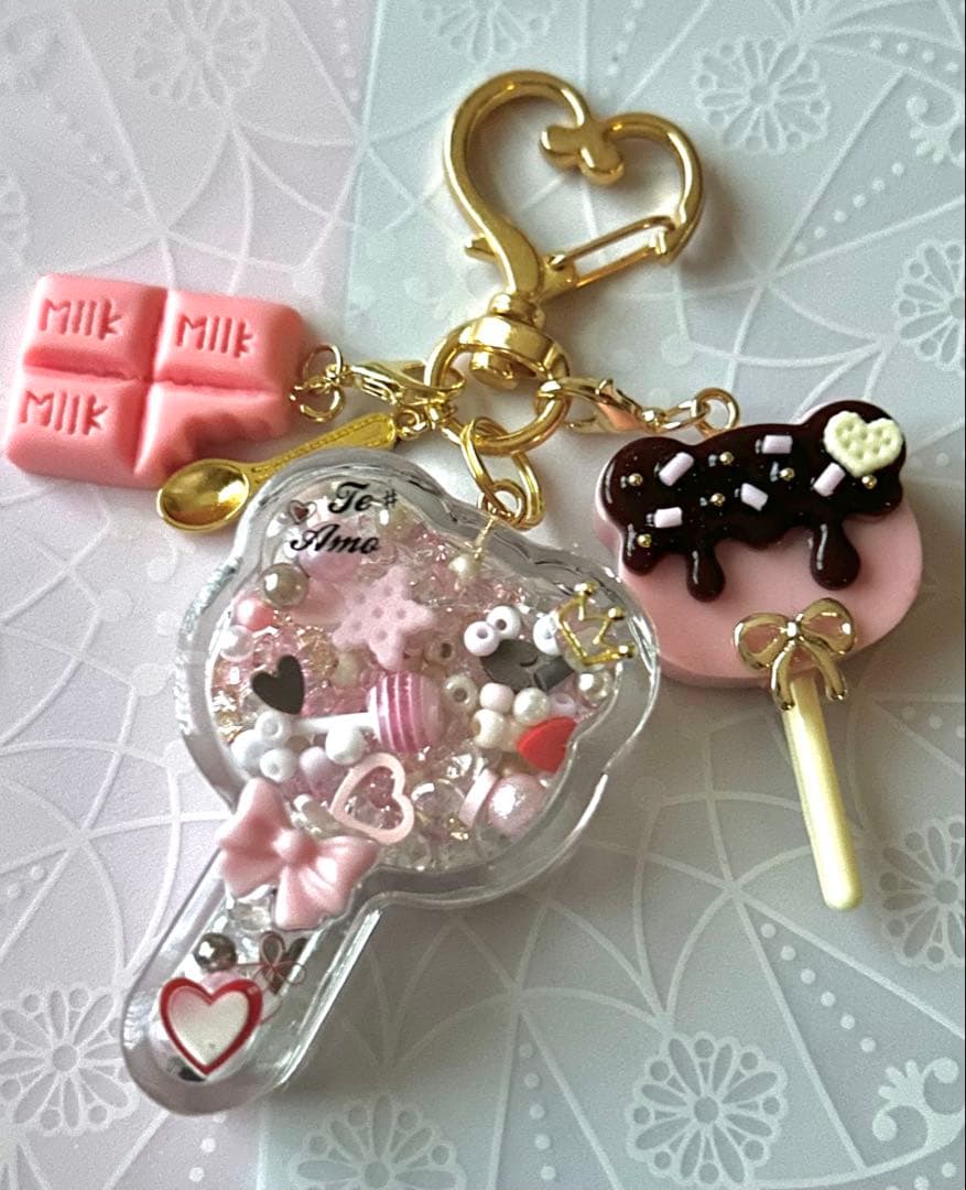 シャカシャカキーホルダー＊くまロリポップ2点オーダー4点＊シェイカー