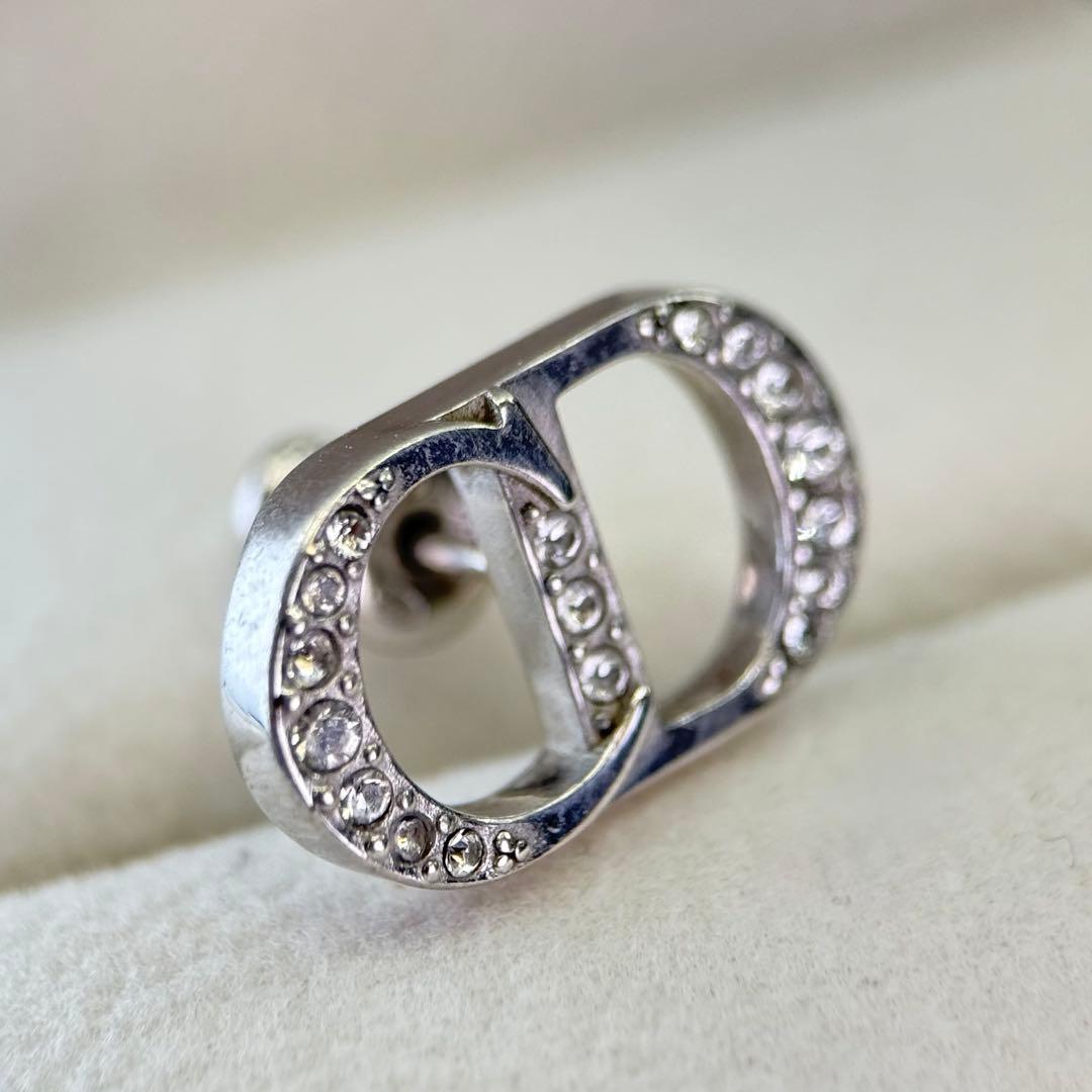 【美品】ディオール　CD ラインストーン　スタッド　ピアス　Ag925