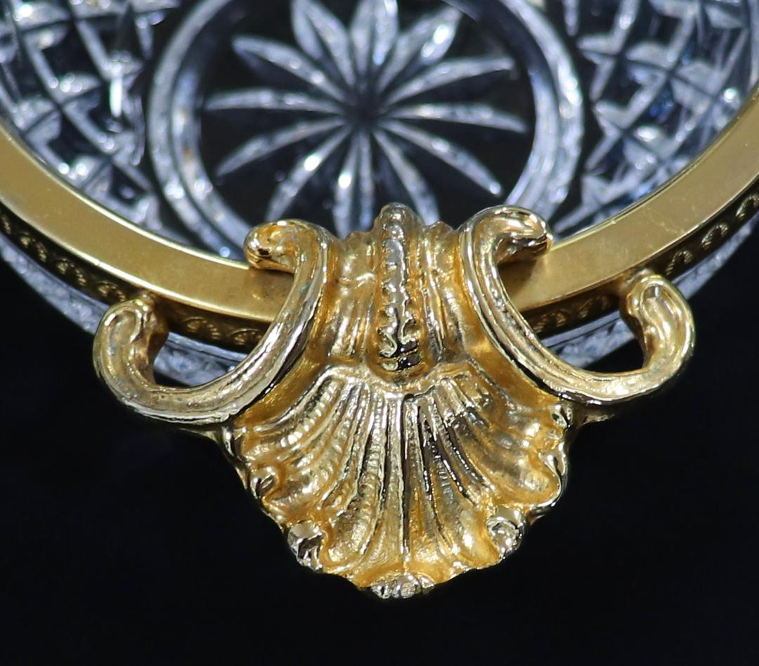 オールド・バカラ 金彩ロカイユ装飾貝殻ボウル 小物入れディアマン ルイ15世様式