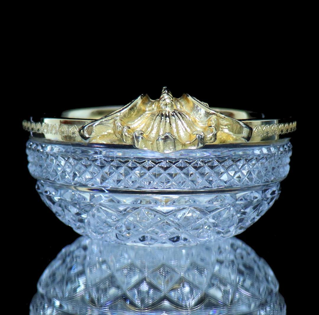 オールド・バカラ 金彩ロカイユ装飾貝殻ボウル 小物入れディアマン ルイ15世様式