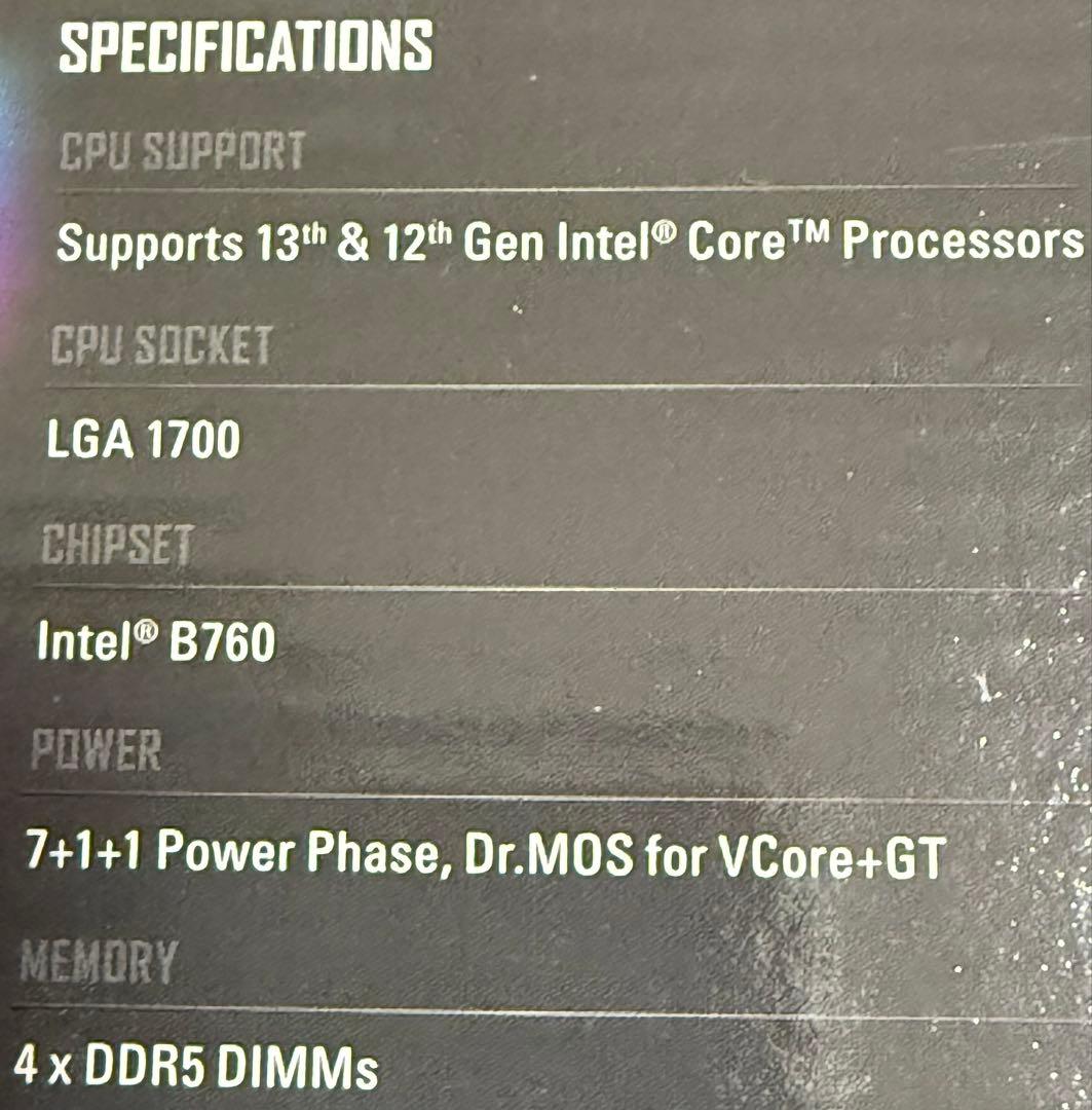 動作品だけどジャンク ASRock B760M PRO RS / D5