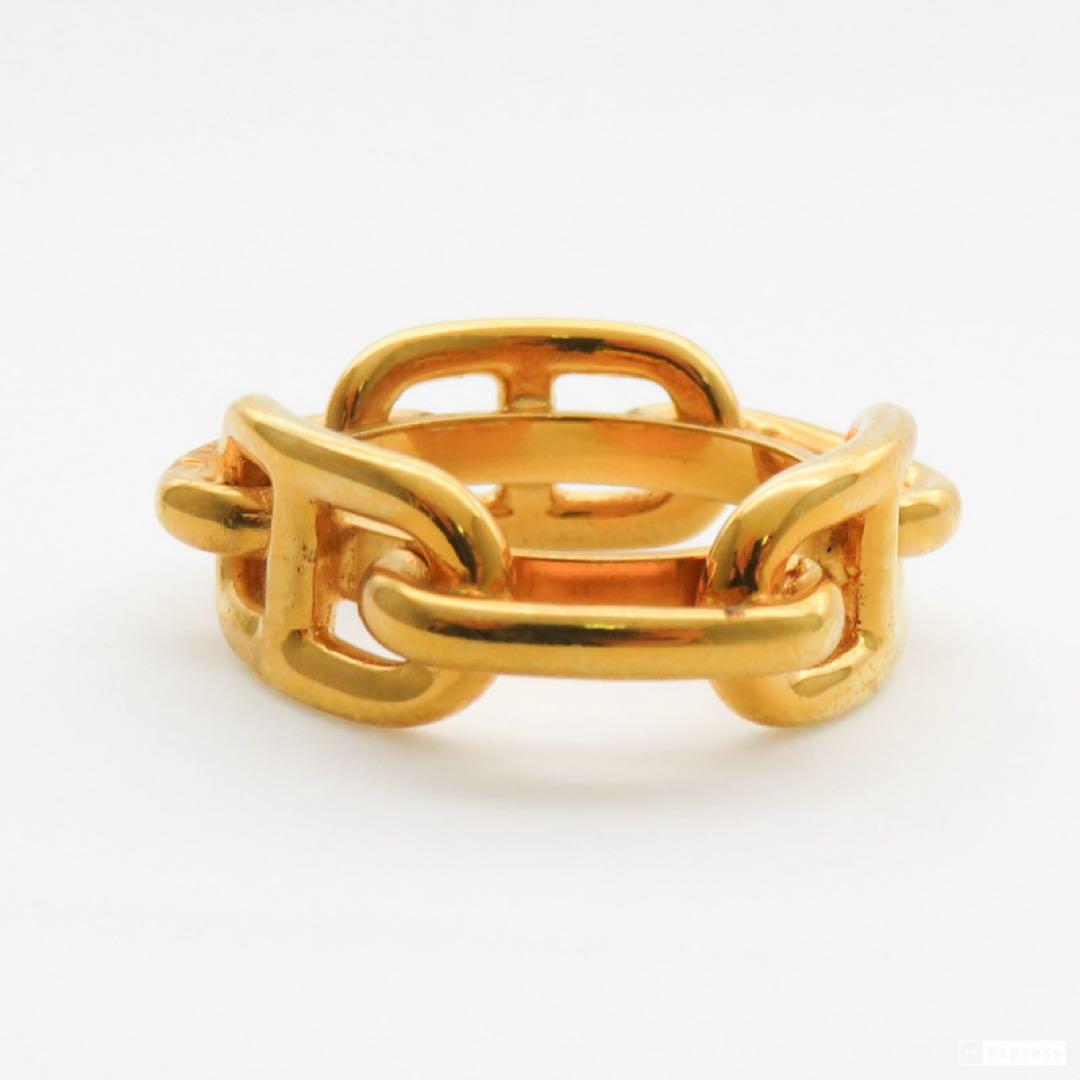 HERMES エルメス シェーヌダンクル スカーフリング ゴールド系