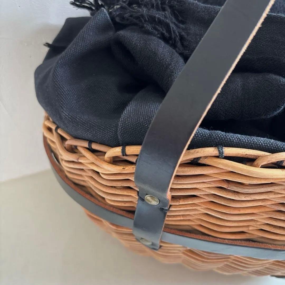 エバゴス 紅藤 レザー ハンドル　かごバック