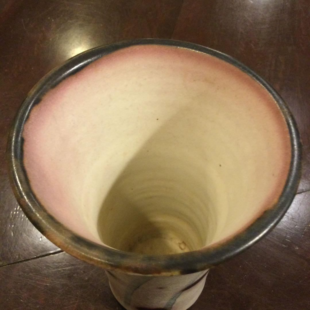 益子焼　土屋典保作　花びん　高さ約17cm 新品未使用