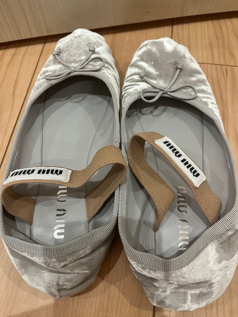 【MIU MIU】ミュウミュウ サテン・ベルベット バレーシューズ