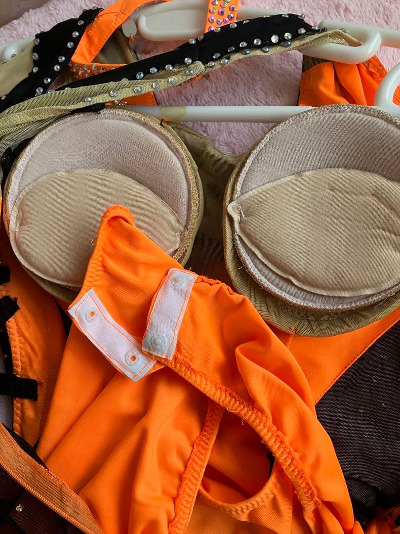 社交ダンスドレス オレンジと黒