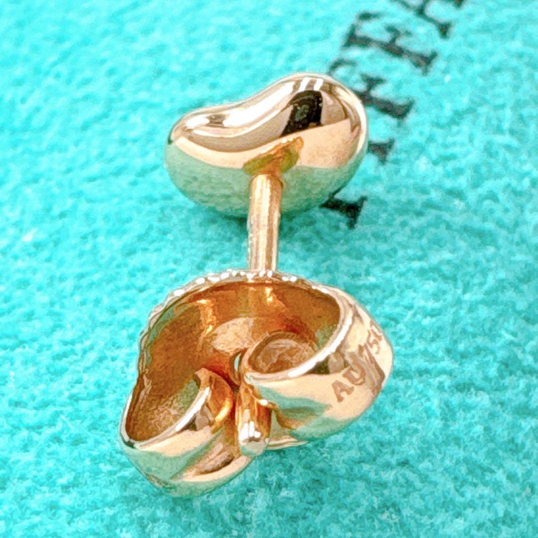 極美品 ティファニー ビーン 片耳 0.97g ピンクゴールド ピアス k18