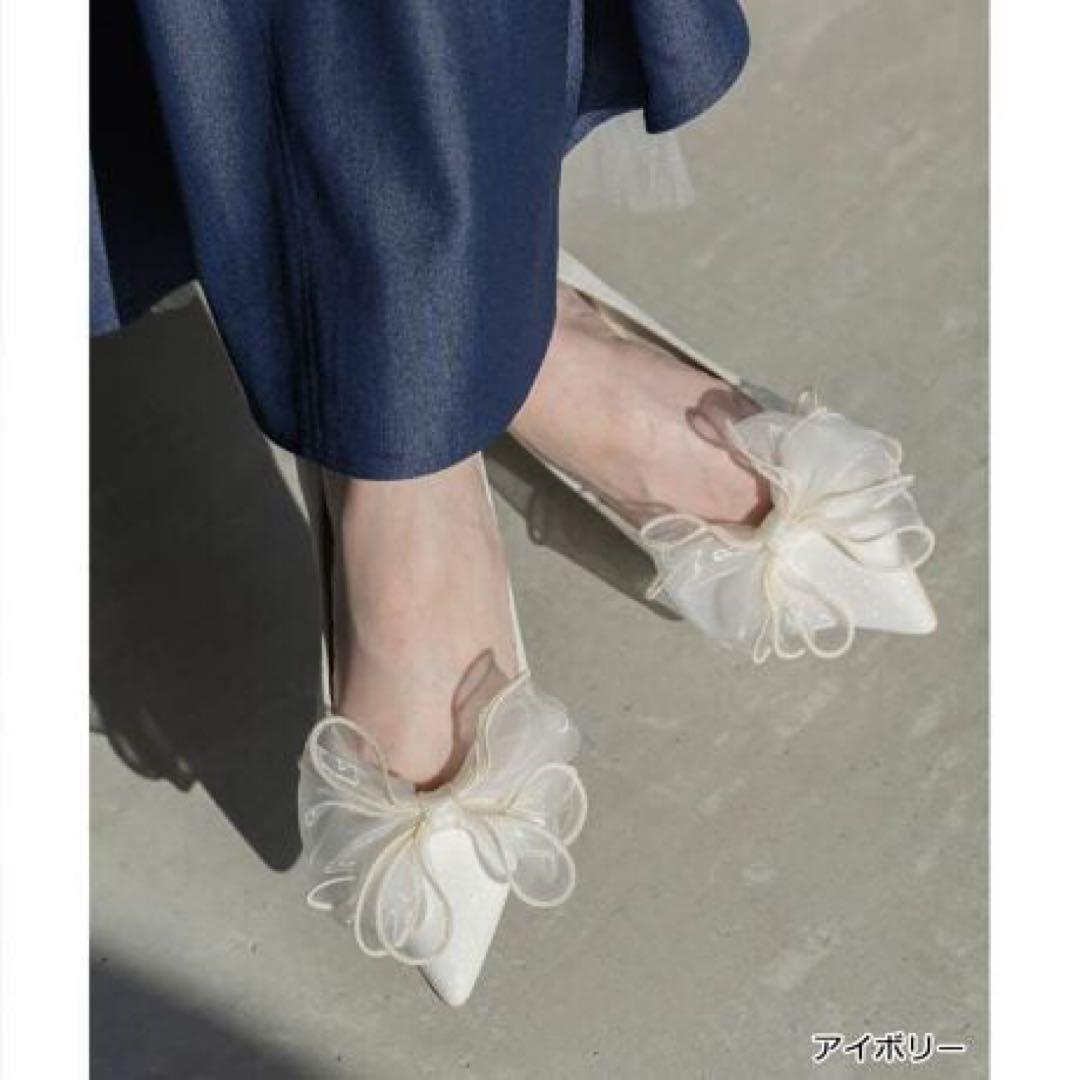 2WAY リボンラメフラットパンプス