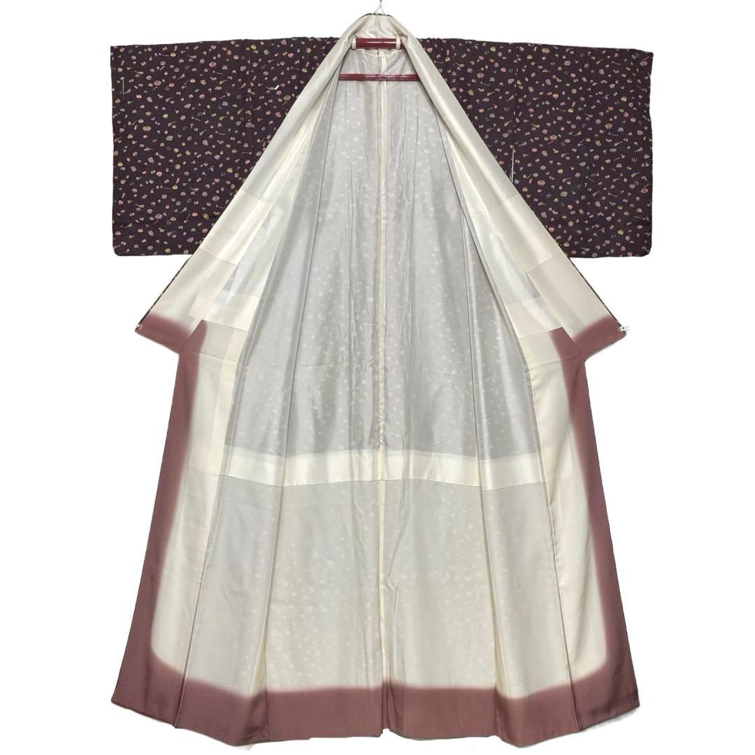 ¨̮⃝ 身丈165 上質 縮緬 茶道道具 お茶目な小紋 kimono