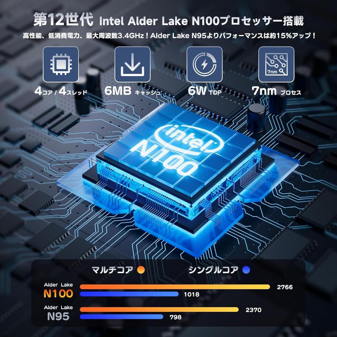 ❣️新品❣️ミニpc n100 mini pc 高速動作 12GB DDR5
