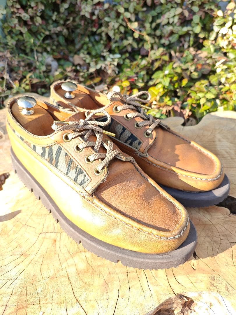 ラッセルモカシン ヒューロン 8 E 黄 カモ 箱付き リソール済