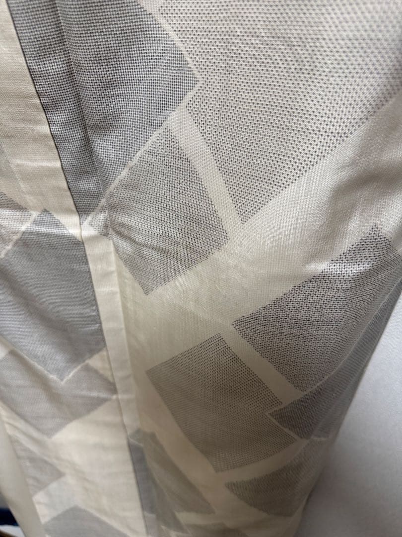 【銘品美品】「くぼた織物」本場白大島紬 白薩摩泥染「極上140亀甲 重ね色紙文様