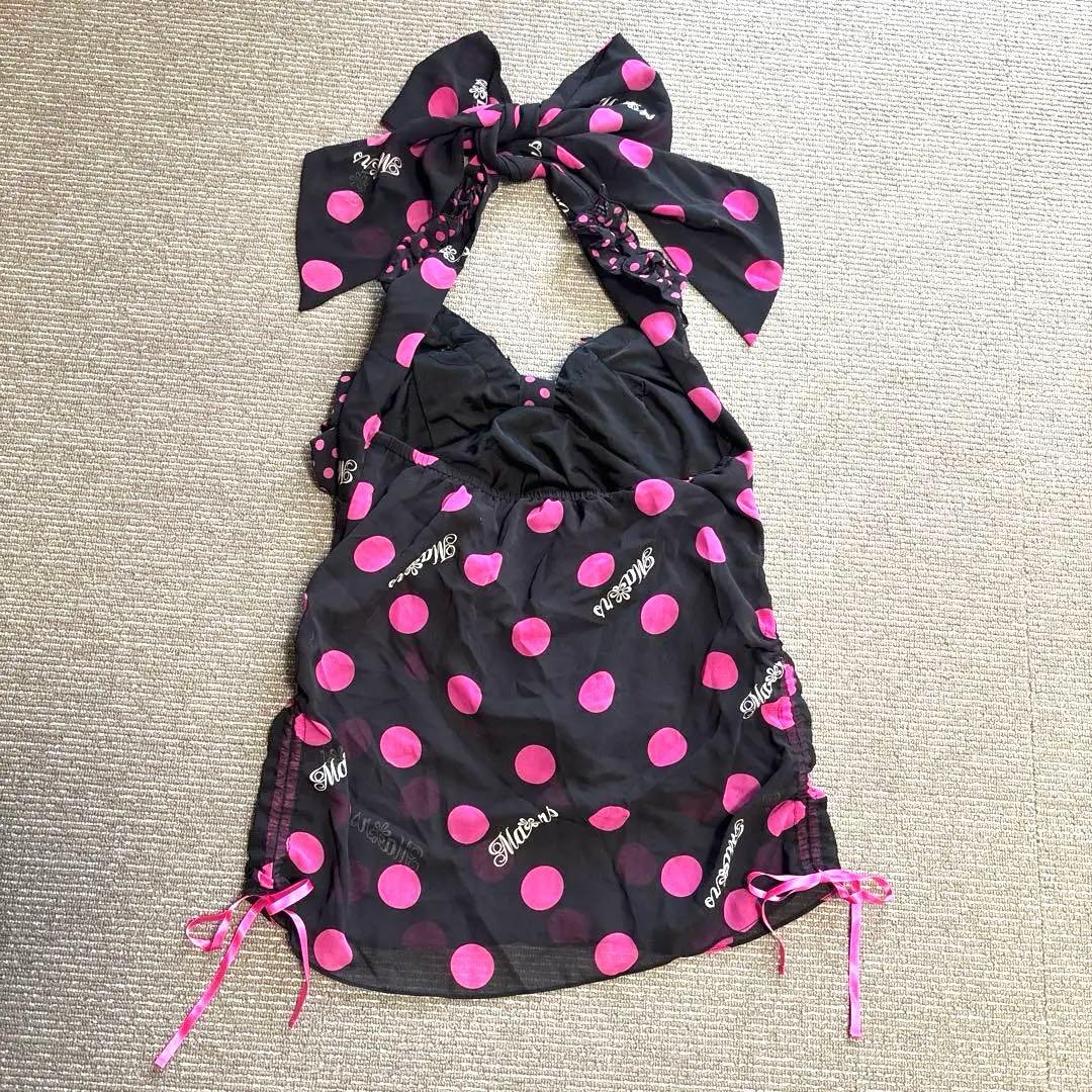 MARS水玉ドット柄リボン付きホルターネックキャミソールY2K平成ギャル姫ギャル