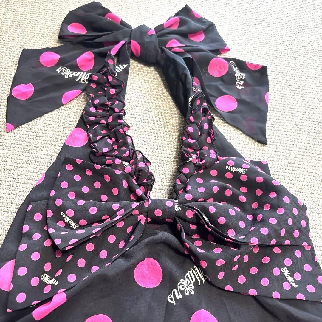 MARS水玉ドット柄リボン付きホルターネックキャミソールY2K平成ギャル姫ギャル